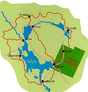 Karte der Siljanregion